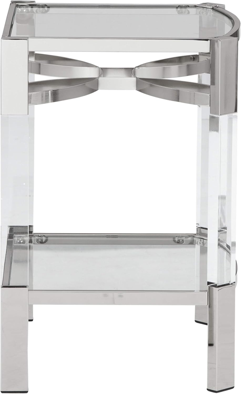 Signature Design by Ashley Chaseton Modern Glam Accent End Table, Silver Finish