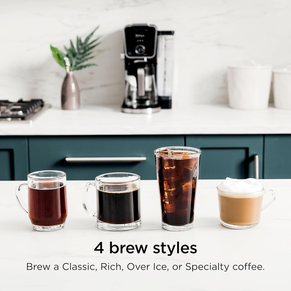Ninja Specialty Drip Coffee Maker, DualBrew Pro, Black CFP307 | Coffee Machine w/Frother, Permanent Filter, Brew w/Pods & Grounds, K Cups Compatible, 4 Brew Styles, 13 Cup to Pot Sizes