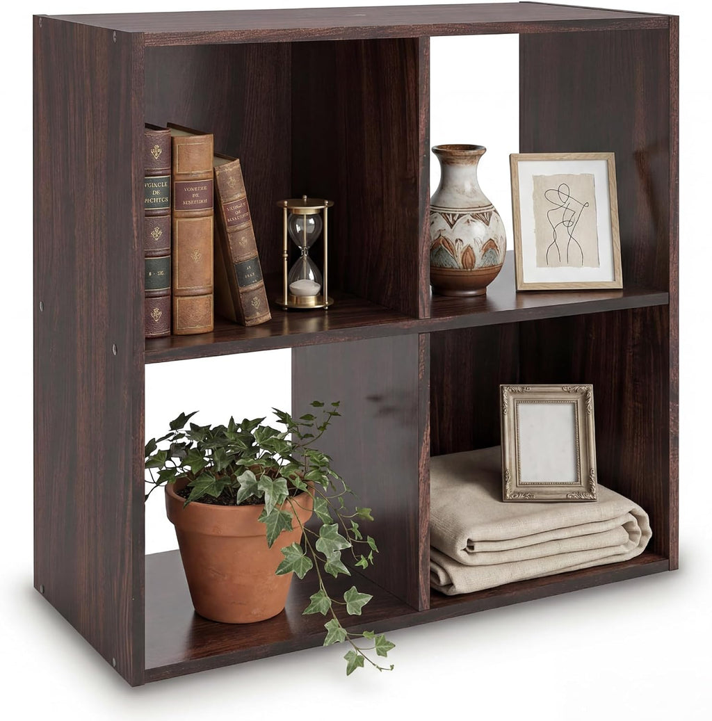 Signature Design by Ashley Glosmount 4 Cube Storage Organizer, Compact Freestanding, Cherry/Light Brown, 24''W x 12''D x 24''H, Engineered Wood (MDF/particleboard/plywood) and Decorative Laminate
