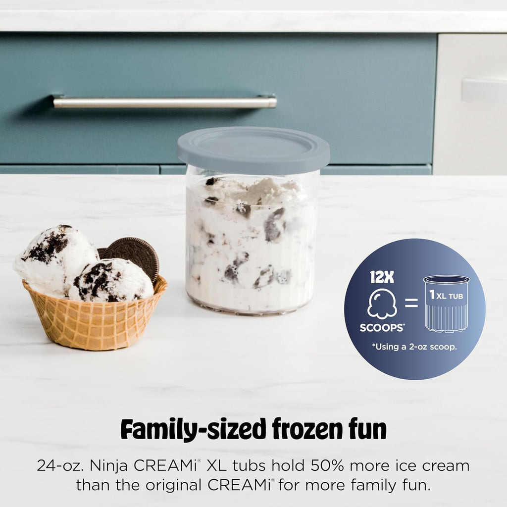 Ninja CREAMi XL Deluxe 11-in-1 Ice Cream & Frozen Treat Maker, NC501 | Ninja® CREAMi® XL Deluxe turns almost anything into ice cream, sorbet & gelato, with 24 oz. XL Tubs for the whole family.