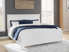 Signature Design by Ashley Headboard Only, King/California King, White | 52-inch height, Hardwood solids and durable engineered wood (MDF) substrate, Frame-mounted, Fortman Series