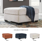 Signature Design by Ashley Oversized Ottoman Coffee Table, Stone, Aviemore | 38-in large ottoman, 100% polyester chenille, Durable and comfortable cushions, Reinforced frame, No assembly required