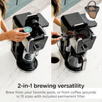 Ninja Specialty Drip Coffee Maker, DualBrew Pro, Black CFP307 | Coffee Machine w/Frother, Permanent Filter, Brew w/Pods & Grounds, K Cups Compatible, 4 Brew Styles, 13 Cup to Pot Sizes