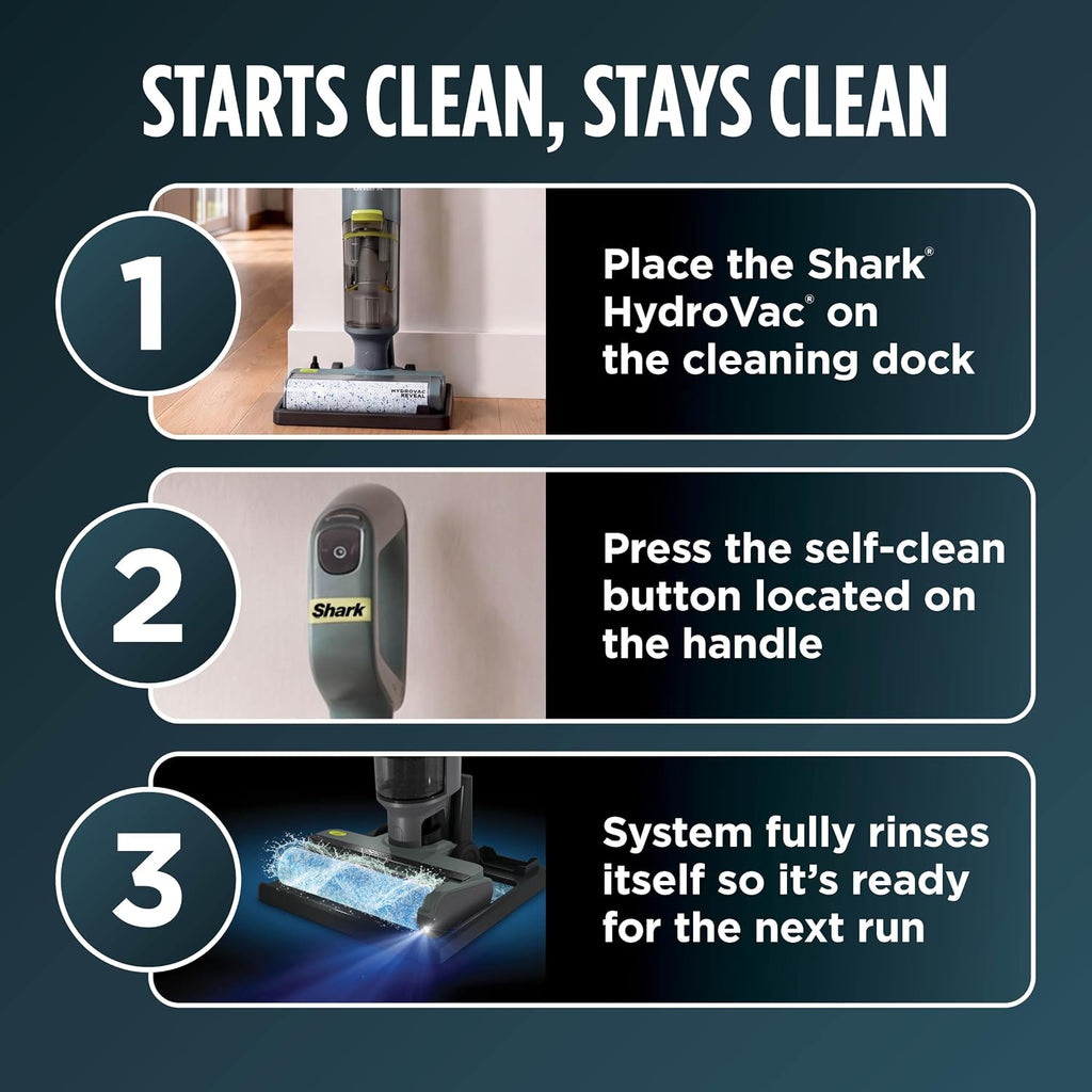 Shark HydroVac Reveal Cordless Vacuum, Mop and Self-Clean, Sage, WD322BRN