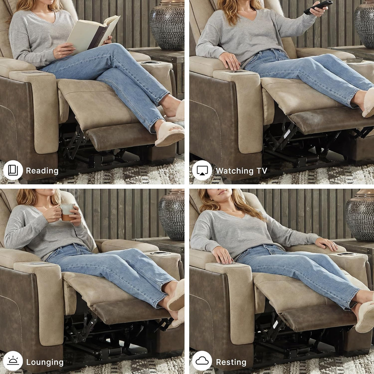 Signature Design by Ashley Zero Gravity Power Recliner Chair, Sand | Easy to clean water resistant performance fabric, Wall hugger power recliner, Living room chairs, Next-Gen Durapella Series