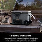 Ninja FrostVault™ 45qt Cooler with Wheels, Dry Storage, Charcoal Gray | Ninja FrostVault's 45-qt capacity holds 68 cans, keeps food cool & dry, and rolls easily on all-terrain wheels