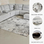 Signature Design by Ashley Langwell 8' x 10' Area Rug, Black & Gray | 100% polyester fabric, Natural jute backing, 9 mm medium pile, Contemporary modern style, Living room and bedroom use