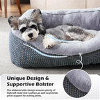 INVENHO Medium Dog Beds for Medium Dogs Washable, Rectangle Dog Bed Medium Size Dog, Orthopedic Dog Bed, Warming Soft Calming Sleeping Puppy Bed Durable Pet Bed with Anti-Slip Bottom M(30"x24"x9")