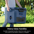 Ninja FrostVault 30qt Hard Cooler, Storage Drawer, Lakeshore Blue, FB131BL | Ninja FrostVault keeps food cool, dry & separate under 40°F for days, with 30-qt capacity holding up to 48 cans.