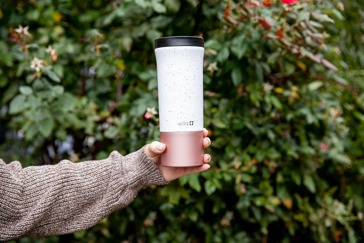 Ello Miri 16oz Insulated Stainless Steel Travel Mug with Slider Lid, Rosegold