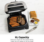 Ninja® Foodi® Smart XL 6-in-1 Indoor Grill & Air Fryer, Black/Silver, DG551 | Smart Cook System & Foodi Smart Thermometer, XL capacity, perfect doneness, rare to well done. 6-in-1: Grill, Air Fry & more.