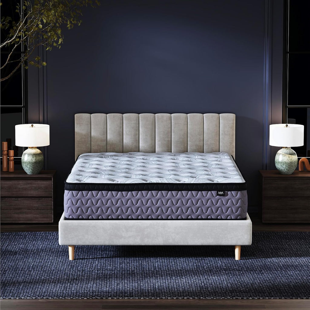 Signature Design by Ashley 12 Inch Medium Firm Hybrid Mattress Queen, Gray
