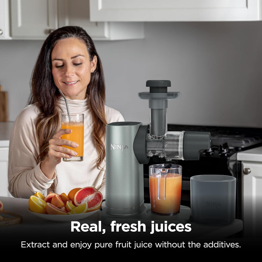 Ninja NeverClog 3-in-1 Juicer, Slicer & Shredder, 32oz Vessel, JC152 | NeverClog auger juices non-stop, plus slicing & shredding attachments. Total Pulp Control, 32-oz vessel, dishwasher safe