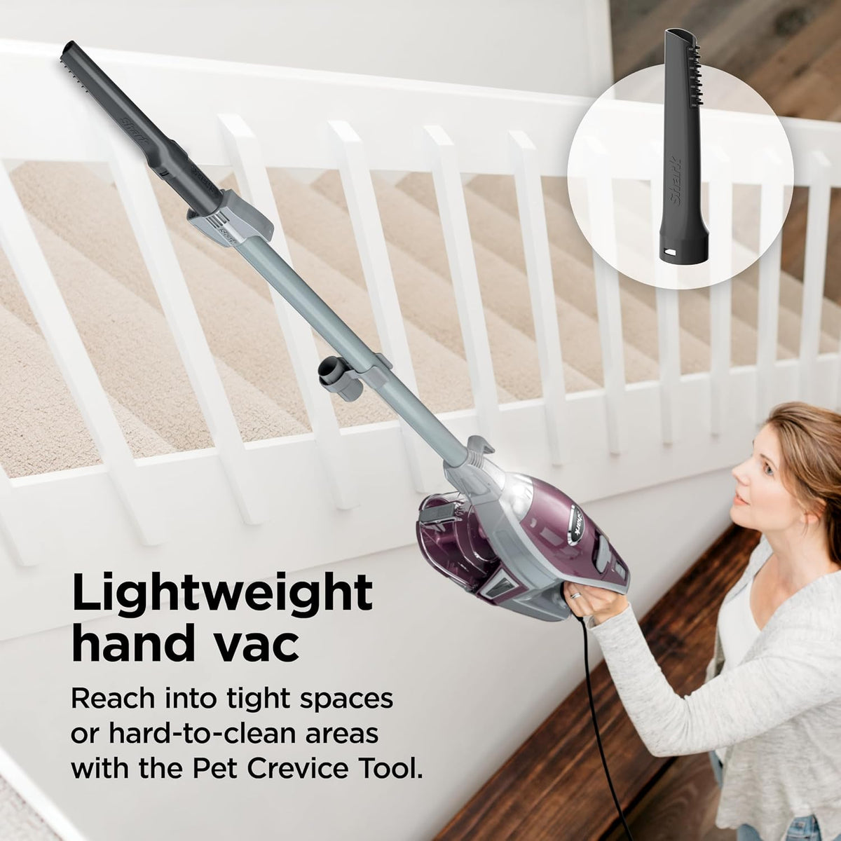 Shark Rocket Pet Plus Corded Stick Vacuum, Lightweight, Bordeaux, HV322