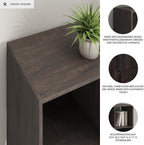 Signature Design by Ashley Piperton 6 Cube Storage Organizer, Freestanding Cubby Bookshelf, Engineered Wood and Decorative Laminate for Playrooms and Offices, Charcoal, 24" W x 36" H