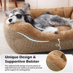 INVENHO Medium Dog Beds for Medium Dogs Washable, Rectangle Dog Bed Medium Size Dog, Orthopedic Dog Bed, Warming Soft Calming Sleeping Puppy Bed Durable Pet Bed with Anti-Slip Bottom M(30"x24"x9")