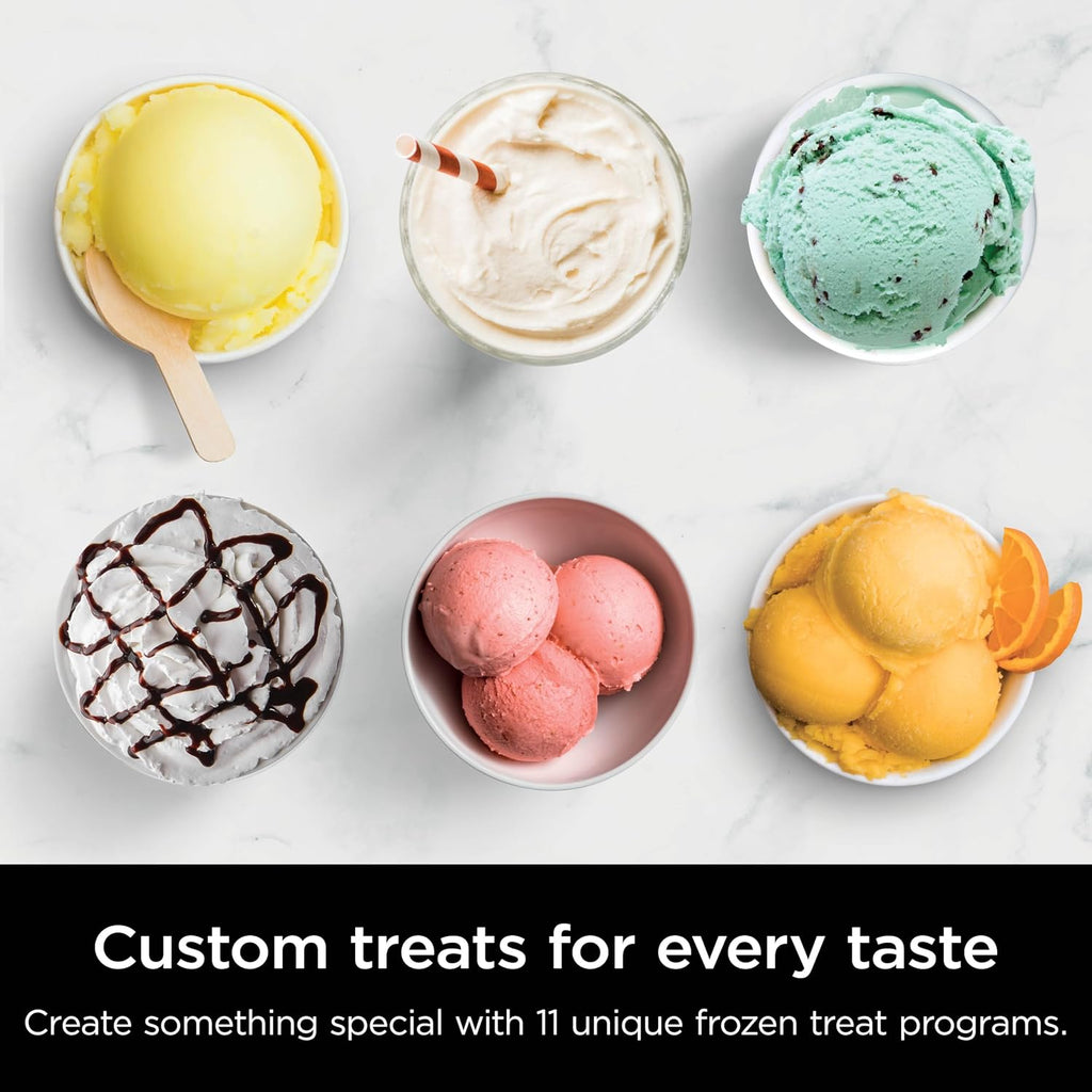Ninja CREAMi Deluxe Ice Cream & Frozen Treat Maker, Includes (4) Family-Sized 24 oz. Tubs, for Ice Cream, Sorbet, Milkshakes, Frozen Yogurt, & More, 11-in-1, XL Capacity, Silver