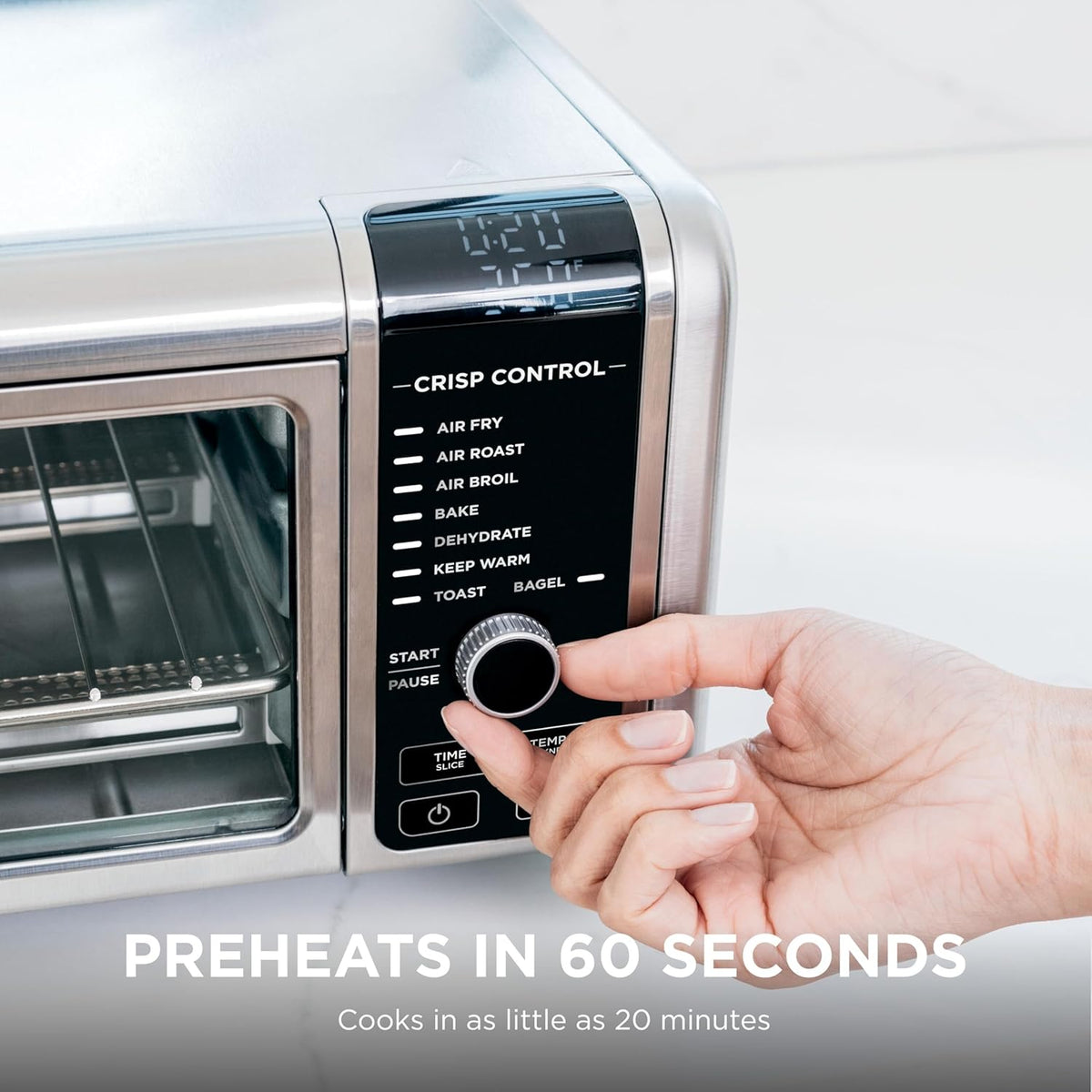 Ninja Digital Air Fry Countertop Oven, 8-in-1, XL, Silver, SP101 | Air fry, air roast, broil, bake, toast, bagel, dehydrate, keep warm, 1800W, Flip up & away