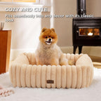 Bedsure ComfyFleece® Cute Dog Beds Large Sized Dog Washable，36in Cream