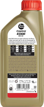 Castrol EDGE 5W-40 Advanced Full Synthetic Engine Oil, 1L