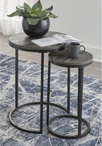 Signature Design by Ashley Gray Round Nesting Tables Set of 2