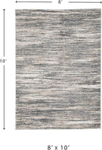 Signature Design by Ashley Modern Shag Rug 8x10, Gray and Beige | Woven polyester with a plush 1.18-inch thick pile, Abstract striped pattern for living room decor, Gizela Series