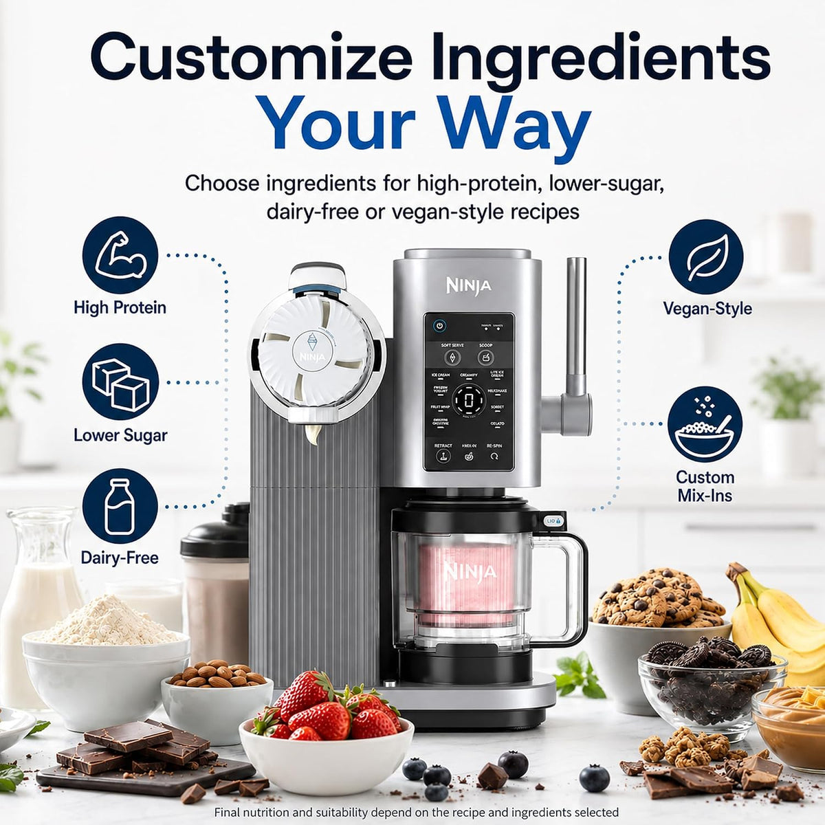 Ninja NC701 CREAMi Swirl 13-in-1 Soft Serve Ice Cream Machine (Renewed) Bundle with 2 YR CPS Enhanced Protection Pack
