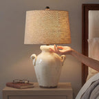 Signature Design by Ashley 27-Inch Farmhouse Ceramic Table Lamp, Cream