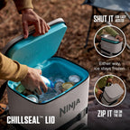 Ninja FrostVault™ Go Soft Backpack Cooler, Dry Storage, Birch Beige | Ninja FrostVault Go soft cooler, stays cool for hours with a leakproof, easy-access lid, and carries like a backpack