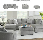 Signature Design by Ashley Square Ottoman with Storage and Cup Holders | Cement gray 100% polyester velvet, No assembly required, Faux wood legs, Casselbury Series
