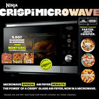 Ninja® Crispi™ Microwave & Air Fryer with FusionCrisp, Silver, MW101 | Replaces a countertop microwave and air fryer with 14 functions; Fast 1000W microwave and powerful 1700W Ninja® air fryer.