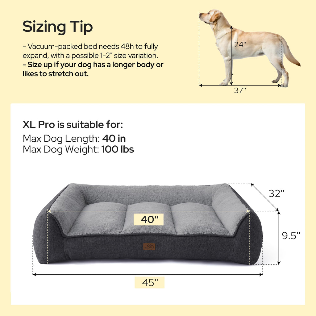 Bedsure SupportMax® Extra Thick Orthopedic XL Dog Bed for Extra Large Dogs