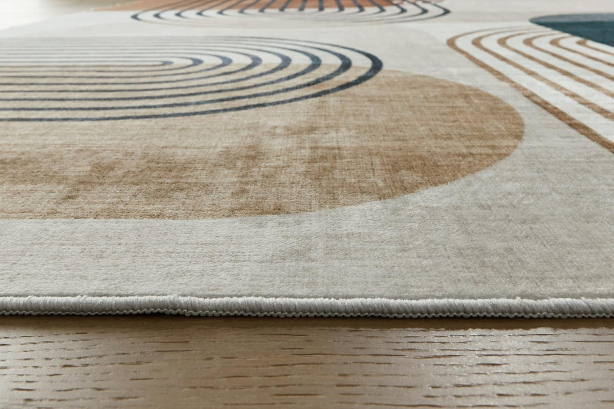 Signature Design by Ashley Washable Area Rug, Mid Century Modern 8x10 | Area rugs for living room, Mid-century modern arch pattern, Ultra-soft polyester faux fur, 5 mm low pile, Farrendale Series