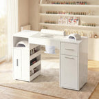 Nail Desk with Dust Collector&Wrist Rest,Portable Mobile Nail Tech Table
