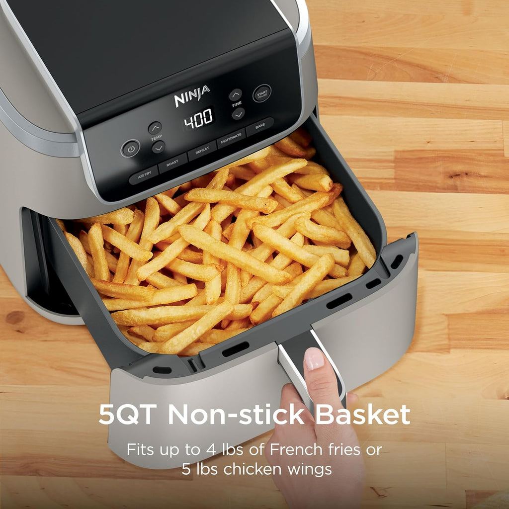 Ninja Air Fryer Pro, 5 Qt, 5-in-1, Stone, AF142SD | Air fry, bake, roast, reheat, dehydrate, 1750W, 400F max, Fits 4 lbs fries, Dishwasher-safe