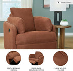 Signature Design by Ashley Modmax Contemporary Swivel Glider Recliner, Manual Reclining Chair for Living Room or Nursery, Next-Gen Nuvella Stain-Resistant Fabric, Hidden Storage, 42" W, Orange
