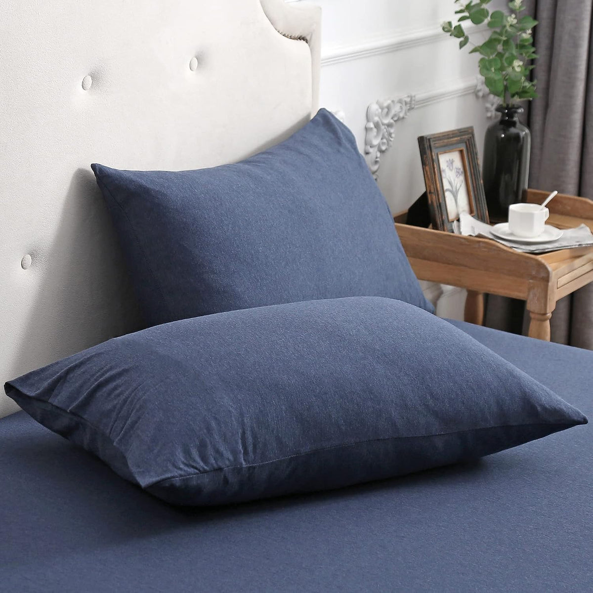 PURE ERA Jersey Knit Pillow Cases Solid Sage Green Standard
