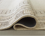 Signature Design by Ashley 8x10 Hand Tufted Wool and Jute Rug, Taupe | Premium 96% wool area rug, 4% jute blend with 10 mm pile, Bordered transitional style for living rooms, Idaman Series
