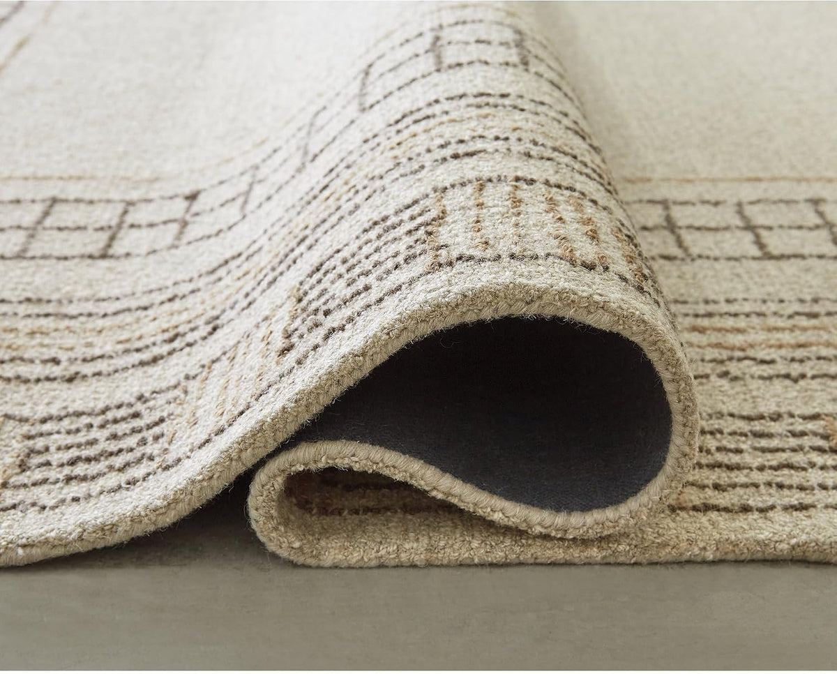 Signature Design by Ashley 8x10 Hand Tufted Wool and Jute Rug, Taupe | Premium 96% wool area rug, 4% jute blend with 10 mm pile, Bordered transitional style for living rooms, Idaman Series