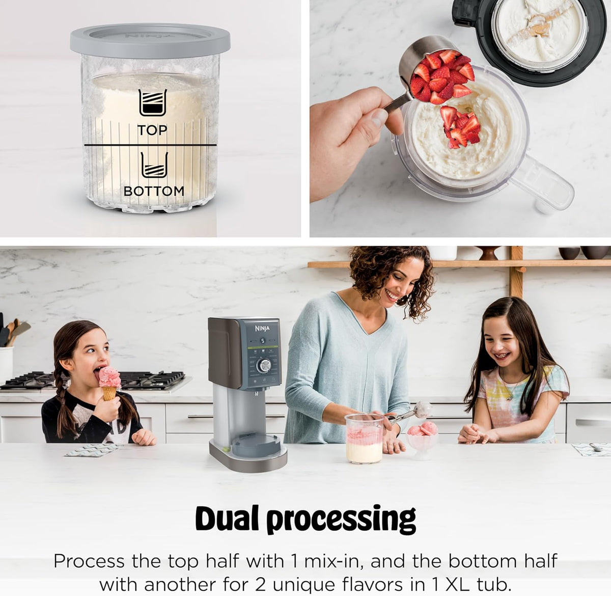 Ninja CREAMi Deluxe Ice Cream Maker | 11-in-1 Create Frozen Desserts, Sorbet, Milkshakes, Yogurt & More | Includes 2 Dishwasher Safe XL 24 Oz. Tubs with storage lids | Blue | NC501ND