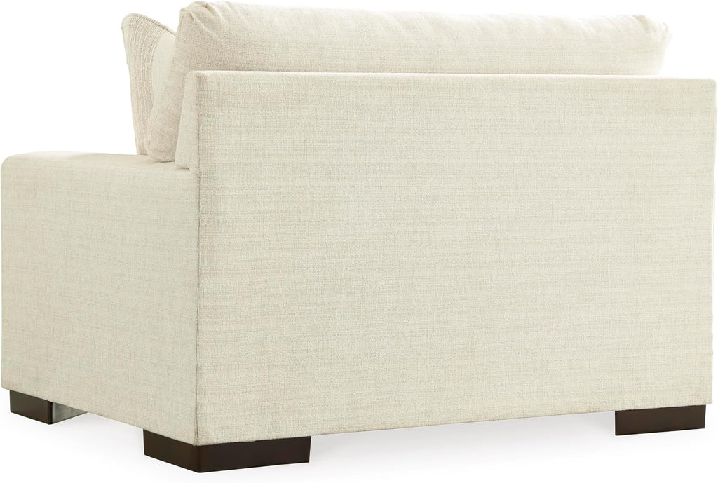 Signature Design by Ashley Oversized Accent Chair and a Half, Birch Beige | Plush textured polyester chenille with track arms, Sag-resistant platform foundation, Reversible cushions, Maggie Series