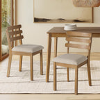4-Piece Farmhouse Dining Set, Wooden Dining Table with 2 Chairs, Bench Seat