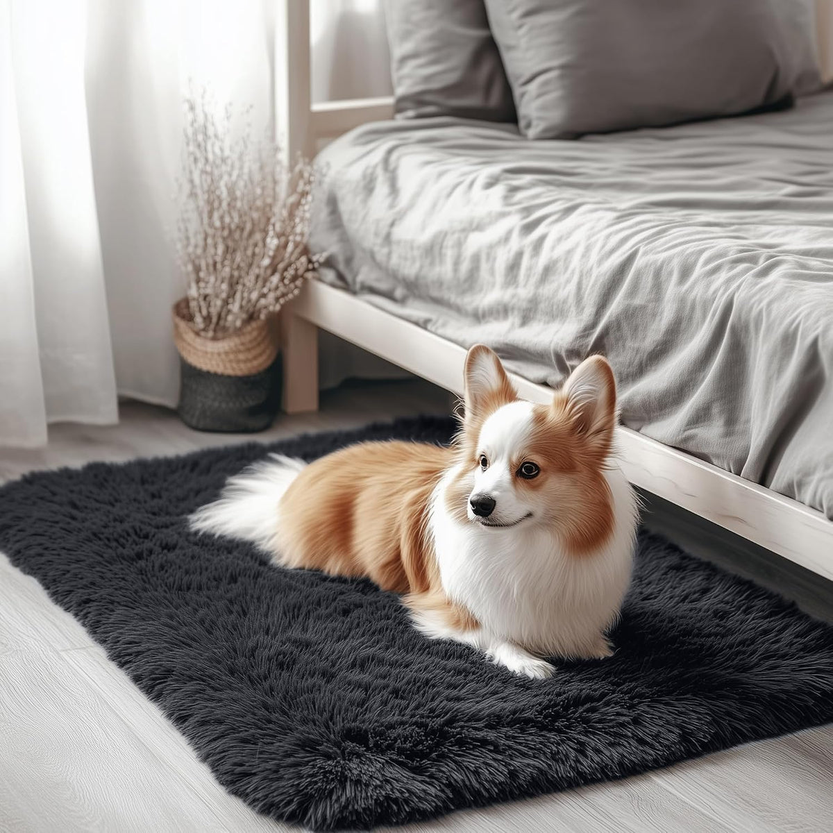 OLANLY Beige Round Rugs for Bedroom - Machine Washable, 4 ft Circle Area Rugs for Living Room, Soft and Fluffy Shaggy Carpet for Teen Girls and Boys, Nursery Rooms, Dorms, Home Decor Aesthetic