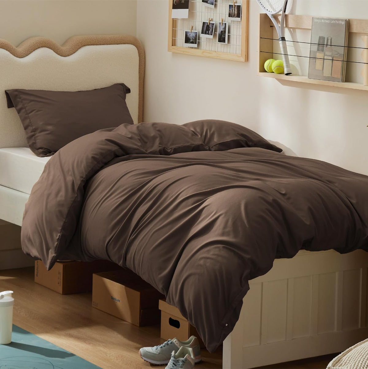 Bedsure Duvet Cover Queen Size, 3Pcs Soft Double Brushed Bedding Set, White