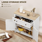 HOMCOM Sideboard Storage Cabinet with Drawer and Double Doors White
