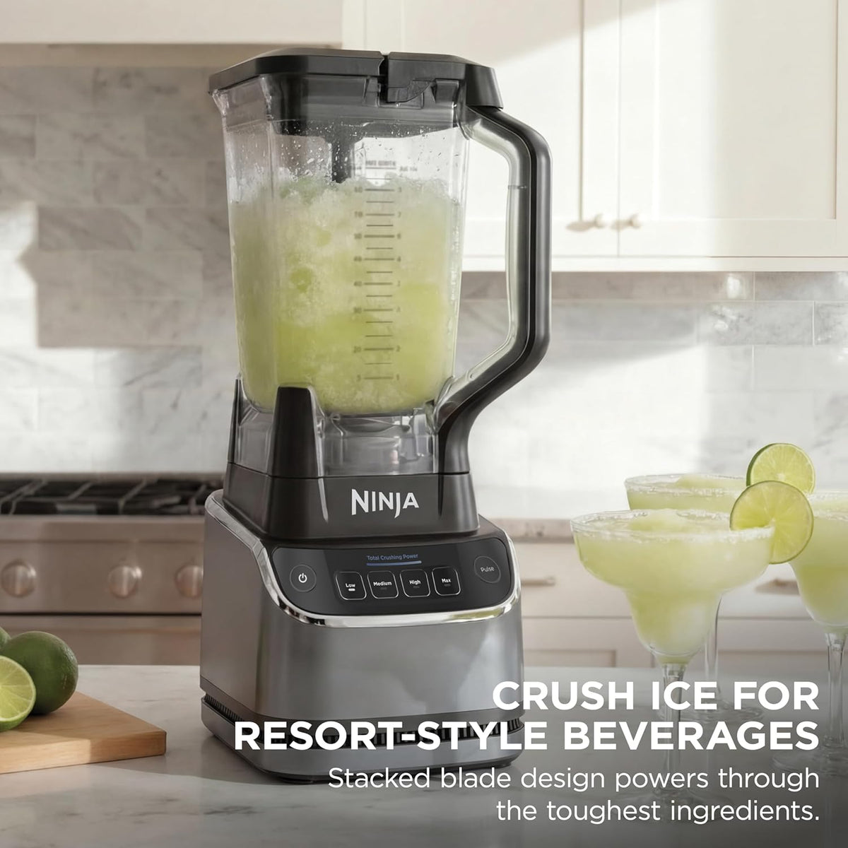 Ninja UltraCrush Pro Kitchen System, 1500W, 72oz Blender, Silver, BP401 | Total Crushing Tech for smoothies, ice crush & chopping. 72-oz blender, 8-cup processor & 18-oz to-go cup. 1500W.