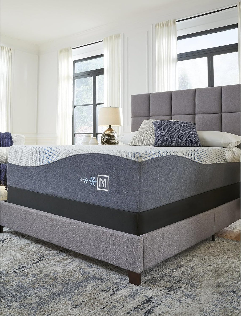 Signature Design by Ashley California King Box Spring Foundation, Black | Sturdy metal cal king box spring alternative, Removable fabric cover, Folds flat, Black/gray, Foundation Series