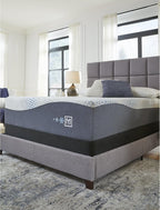 Signature Design by Ashley California King Box Spring Foundation, Black | Sturdy metal cal king box spring alternative, Removable fabric cover, Folds flat, Black/gray, Foundation Series
