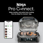 Ninja Woodfire ProConnect Premium XL BBQ Grill, 7-in-1, App Enabled, Blue | 180 sq in of cooking space with app-connected dual thermometers, and real wood-fired flavor
