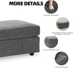 Signature Design by Ashley Stairatt Gray Rectangular Upholstered Ottoman | Plush gray chenille upholstery, Fully assembled couch extension, Sturdy 33x23 in footprint